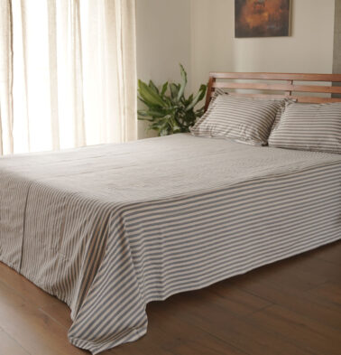 Morning Stripe Cotton Duvet Cover Blue