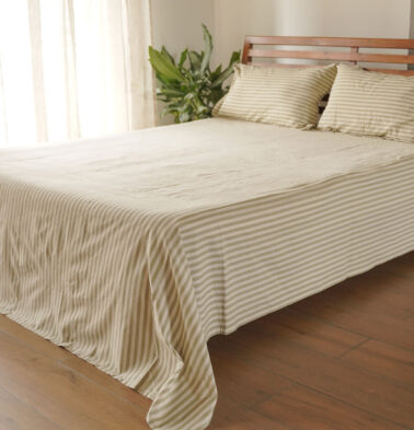 Morning Stripe Cotton Duvet Cover Green