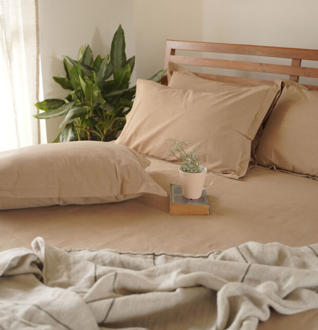 Earthen Hues Cotton Pillow Cover – Warm Sand