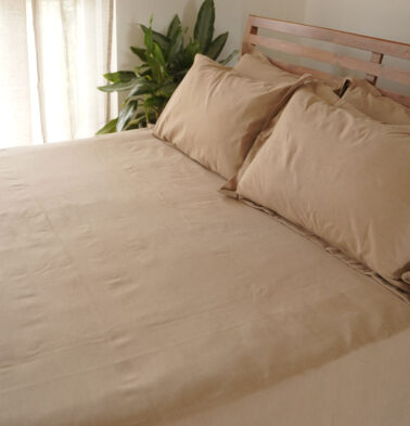 Earthen Hues Cotton Duvet Cover Warm Sand