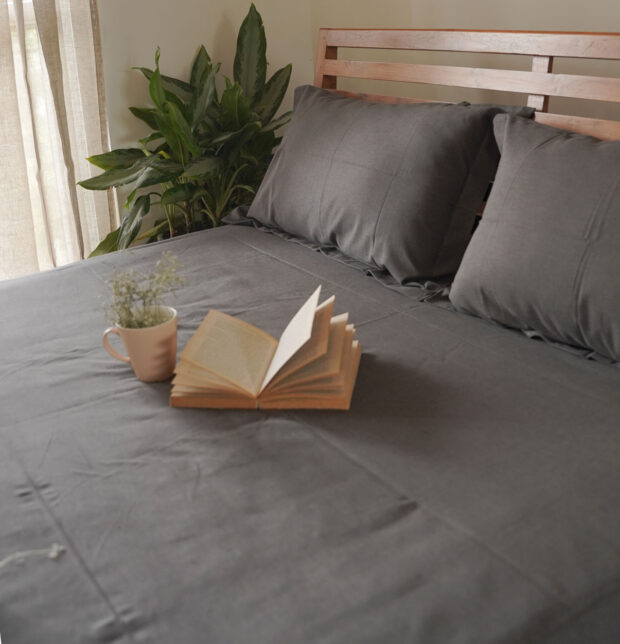 Earthen Hues Cotton Pillow Cover – Magnet Black