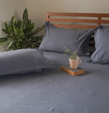Earthen Hues Cotton Bedsheet Infinity Blue -With 2 pillow covers