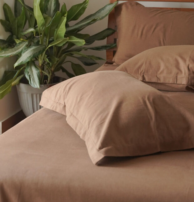 Earthen Hues Cotton Pillow Cover – Tobacco Brown