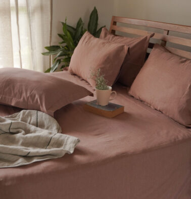 Earthen Hues Cotton Bedsheet Rose Dawn -With 2 Pillow Covers