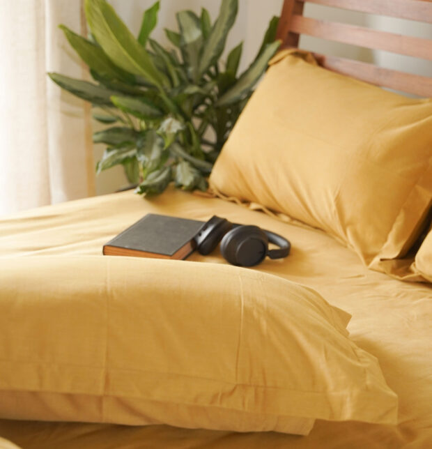 Earthen Hues Cotton Pillow Cover – Buff Yellow